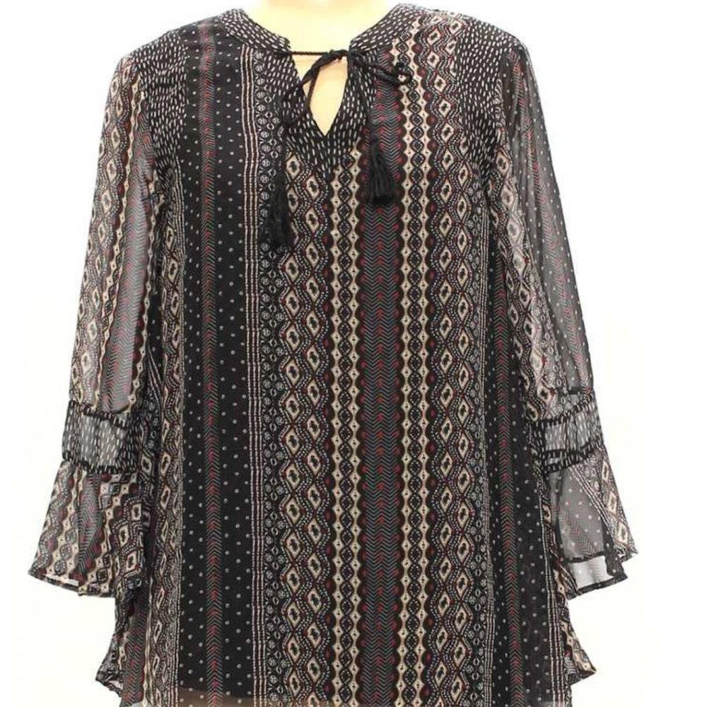 Given Kale Women's Ls Pullover Top Patterned Line… - image 1